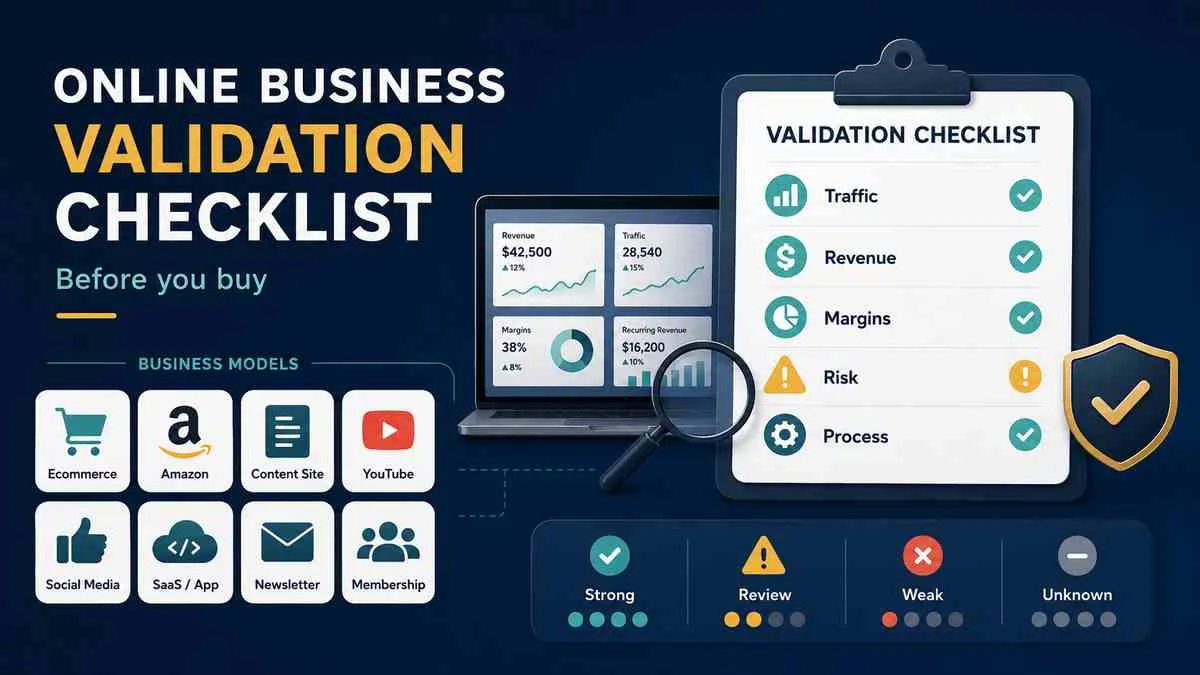 Online Business Validation Checklist by Model | Moaflip
